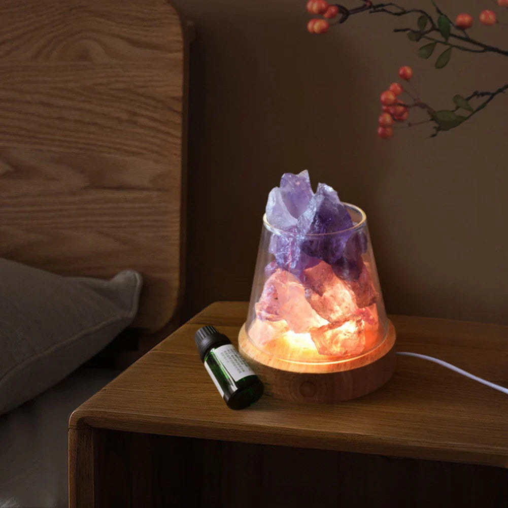 Lisslune | Himalaya Salt Lamp - Crystal Night Light & Essential Oil Diffuser