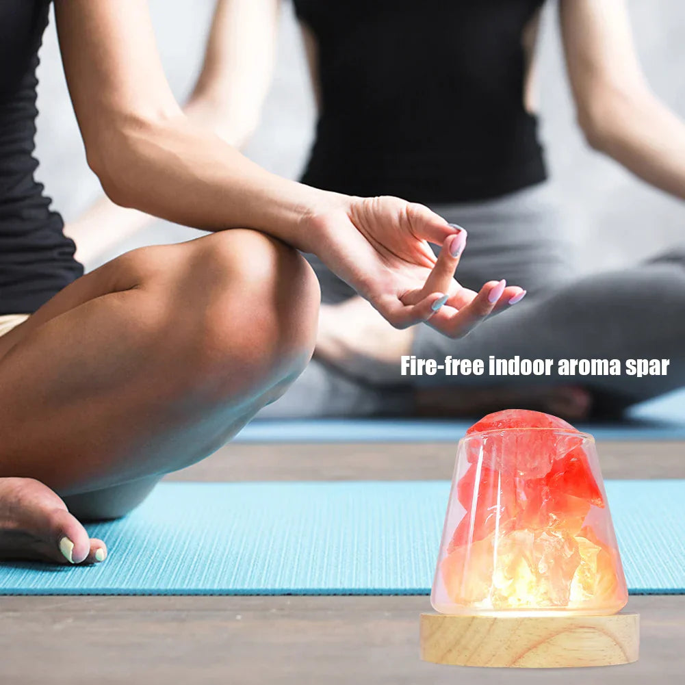 Lisslune | Himalaya Salt Lamp - Crystal Night Light & Essential Oil Diffuser