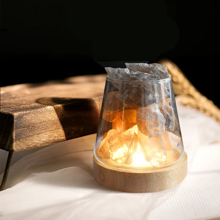 Lisslune | Himalaya Salt Lamp - Crystal Night Light & Essential Oil Diffuser