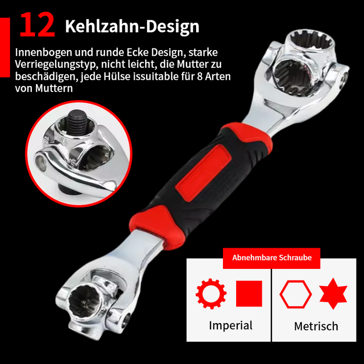 Lisslune | 52 in 1 Universal 360° Rotating Head Rubber Grip Socket Wrench