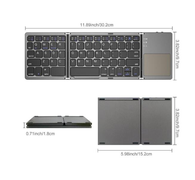Lisslune | Wireless foldable Bluetooth keyboard, compact, foldable and ready for productivity