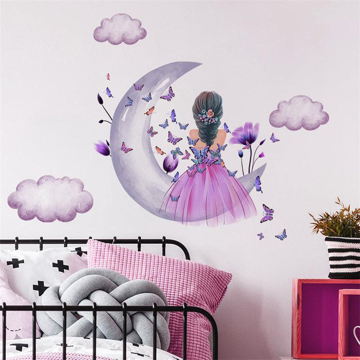 Lisslune | Celestial Butterfly Maiden PVC Wall Decor Sticker for Dreamy Room Transformation