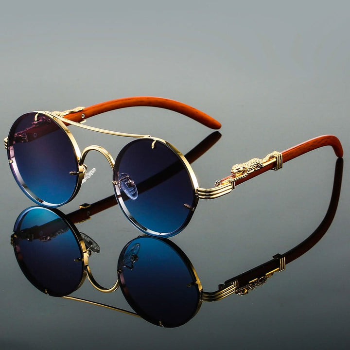 Lisslune | Men’s Oval Metal Retro Sunglasses with UV Protection