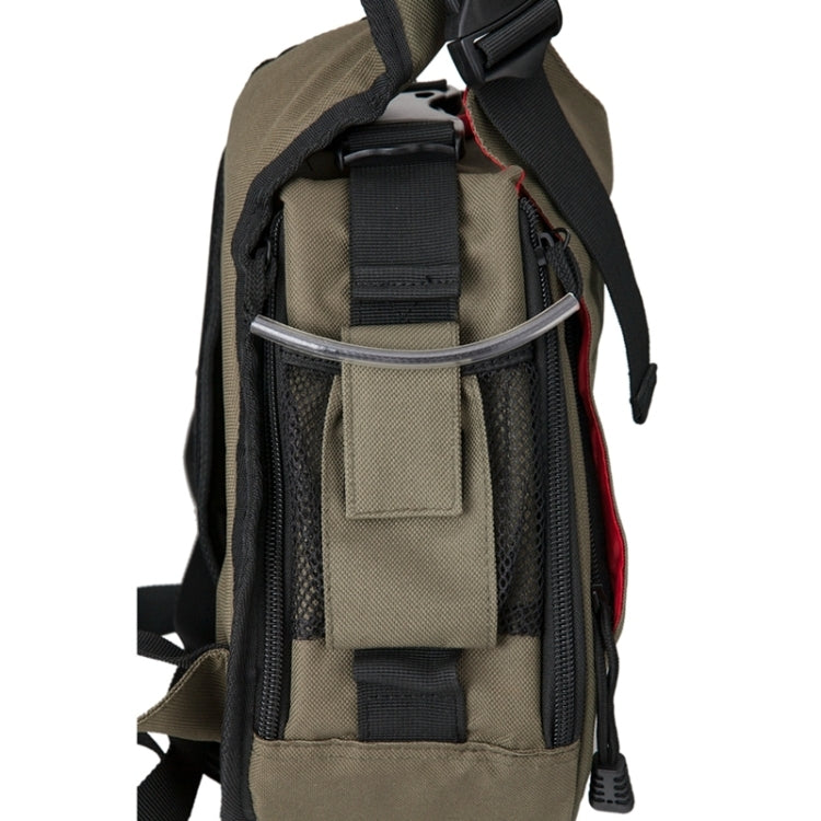 Lisslune | CADEN Triangle Tscope Sling Shoulder Cross Digital Camera Bags Case Soft Bag with Rain Cover for Canon Nikon Sony K1, Size: 36*31*15cm (Army Green)