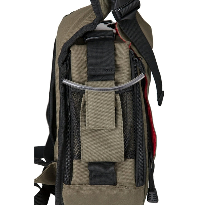 Lisslune | CADEN Triangle Tscope Sling Shoulder Cross Digital Camera Bags Case Soft Bag with Rain Cover for Canon Nikon Sony K1, Size: 36*31*15cm (Army Green)