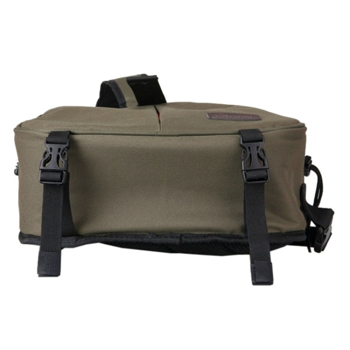 Lisslune | CADEN Triangle Tscope Sling Shoulder Cross Digital Camera Bags Case Soft Bag with Rain Cover for Canon Nikon Sony K1, Size: 36*31*15cm (Army Green)