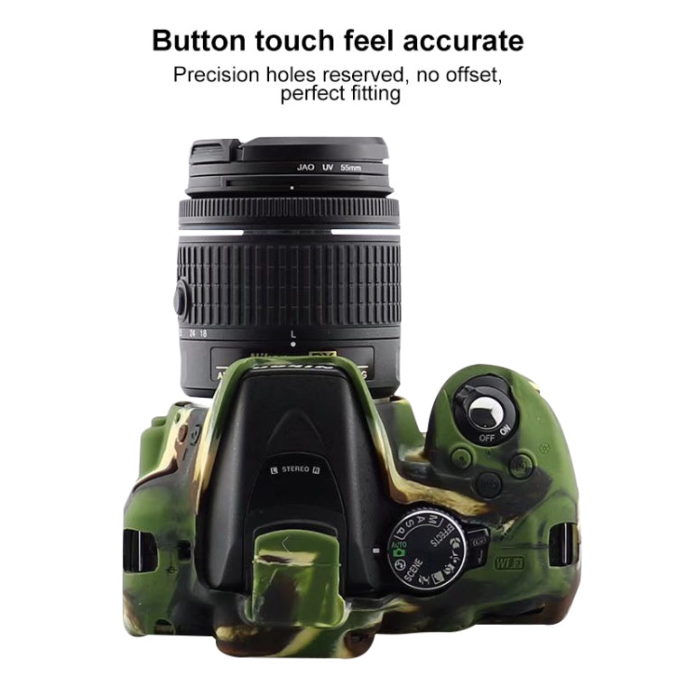 Lisslune | Soft Silicone Protective Case for Nikon D5300 (Camouflage Pattern)