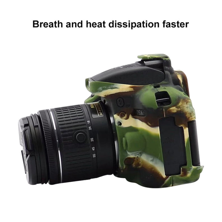 Lisslune | Soft Silicone Protective Case for Nikon D5300 (Camouflage Pattern)