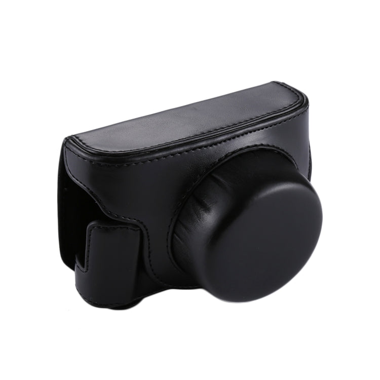 Lisslune | Full Body Camera PU Leather Camera Bag with Strap for Panasonic Lumix GF7 / GF8 / GF9 (12-32mm / 14-42mm Lens)(Black)