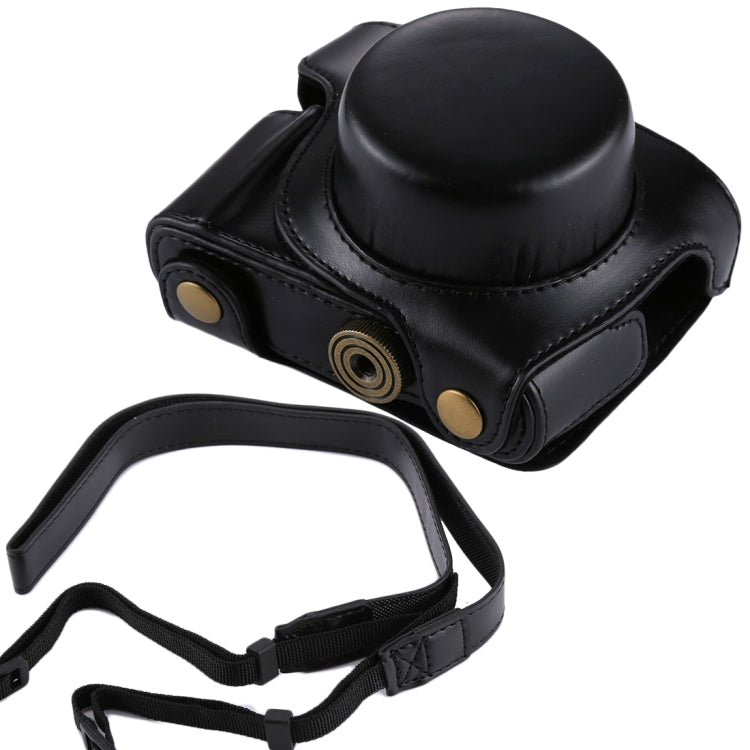 Lisslune | Full Body Camera PU Leather Camera Bag with Strap for Panasonic Lumix GF7 / GF8 / GF9 (12-32mm / 14-42mm Lens)(Black)