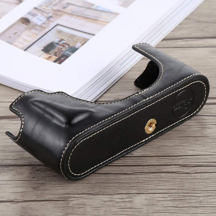 Lisslune | 1/4 inch Thread PU Leather Camera Half Case Base for Leica M10 (Black)