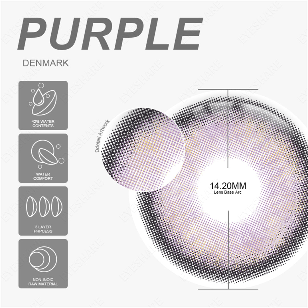Rynx Denmark Purple 1 Day Use I 14.2 mm, 10 pieces = 5 pairs