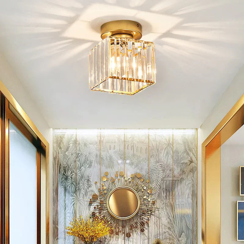 Lisslune | Modern Crystal Ceiling Light with Gold and Black Accents – Stylish Lighting for Your Home