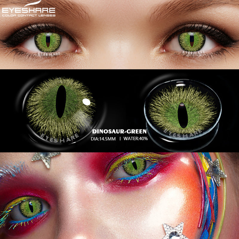 Rynx Cosplay Dinosaur Green 14.5mm 1 Pair | 1 Year