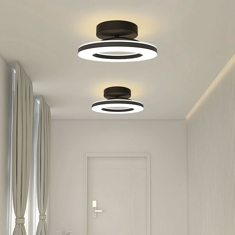 Lisslune | ZAYNO Black LED Ceiling Light – Modern Flush Mount