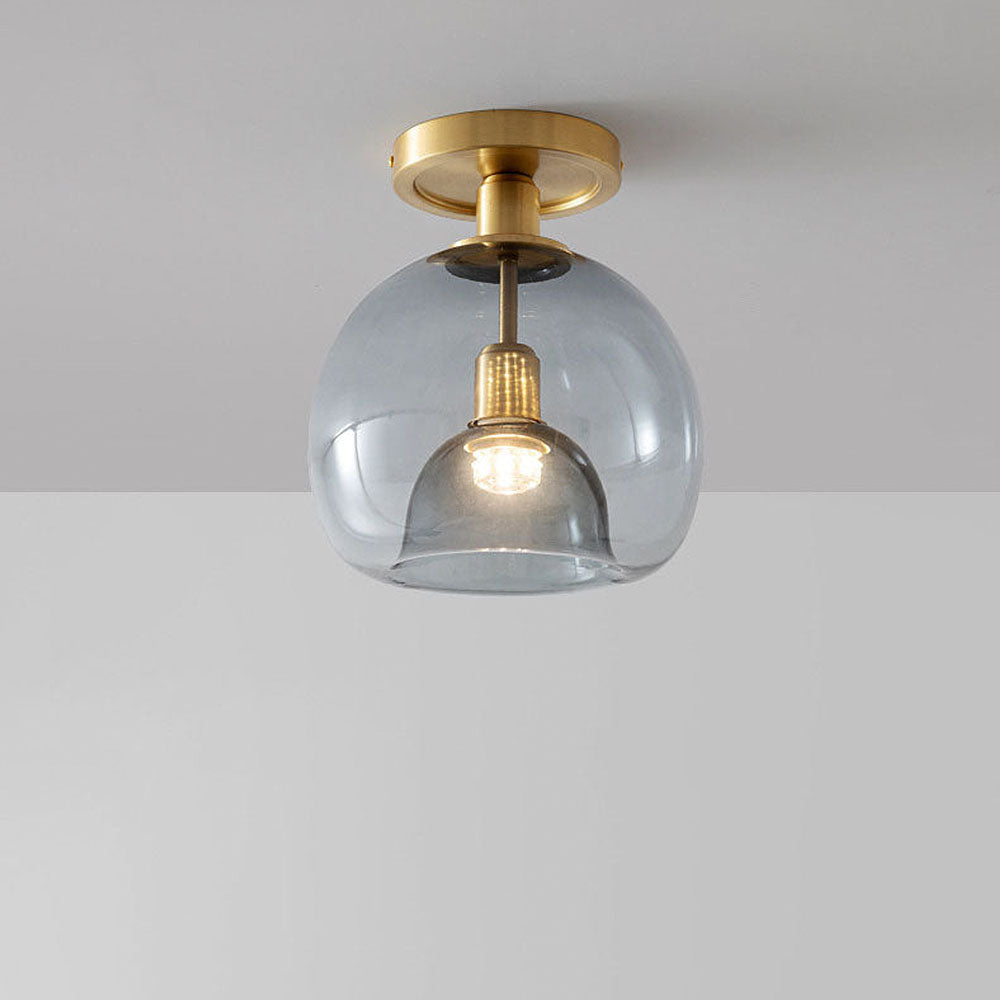 Lisslune | Modern Grey Glass Ceiling Light Fixture for Hallway & Entryway Lighting