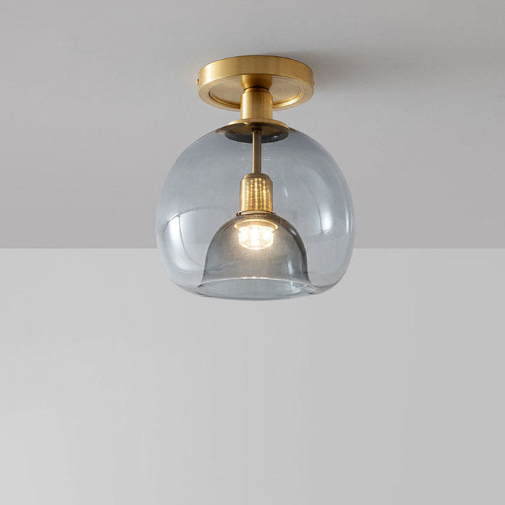 Lisslune | Modern Grey Glass Ceiling Light Fixture for Hallway & Entryway Lighting