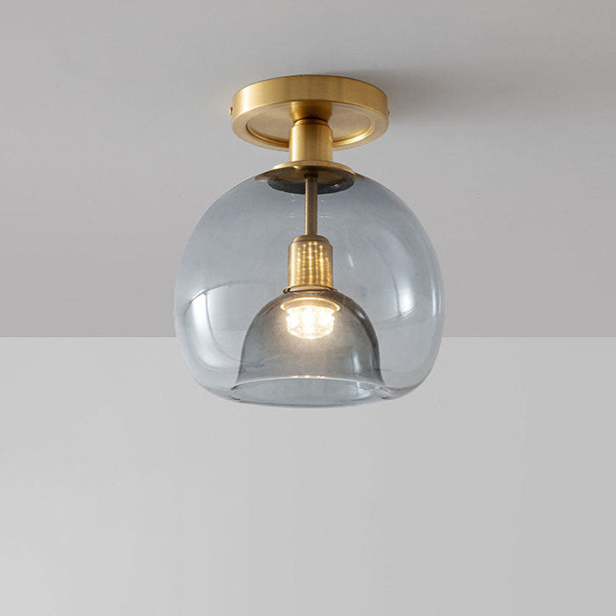 Lisslune | Modern Grey Glass Ceiling Light Fixture for Hallway & Entryway Lighting