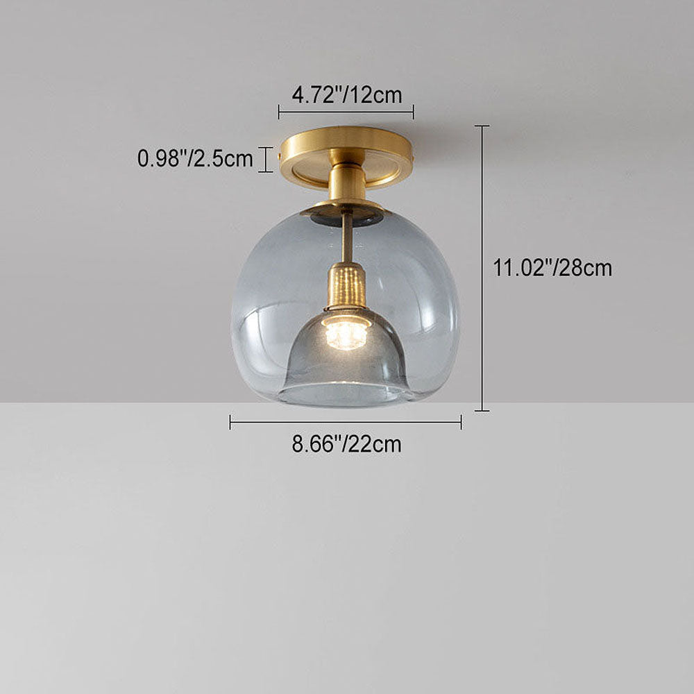Lisslune | Modern Grey Glass Ceiling Light Fixture for Hallway & Entryway Lighting