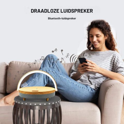 Lisslune | 3-in-1 LED Lamp, Bluetooth Speaker & Wireless Charger | Smart Desk Light
