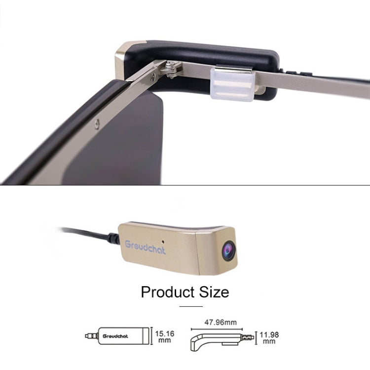 Lisslune | Groudchat JP1DV1 1080P HD Smart Camera Mobile Phone USB Live Camera for Glasses Legs, Built-in sound-absorbing and noise-reducing microphone (Black)