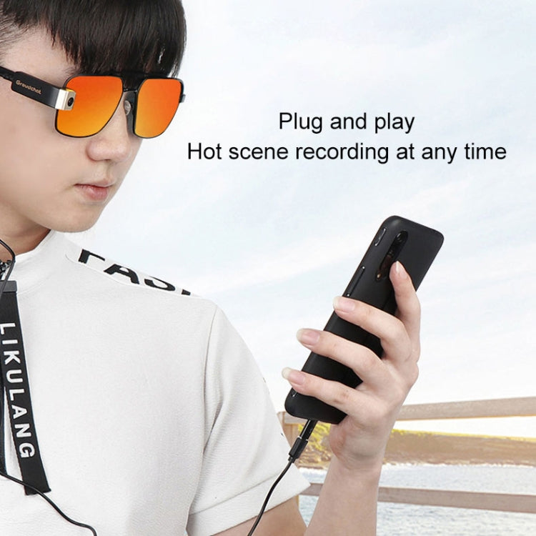 Lisslune | Groudchat JP1DV1 1080P HD Smart Camera Mobile Phone USB Live Camera for Glasses Legs, Built-in sound-absorbing and noise-reducing microphone (Black)