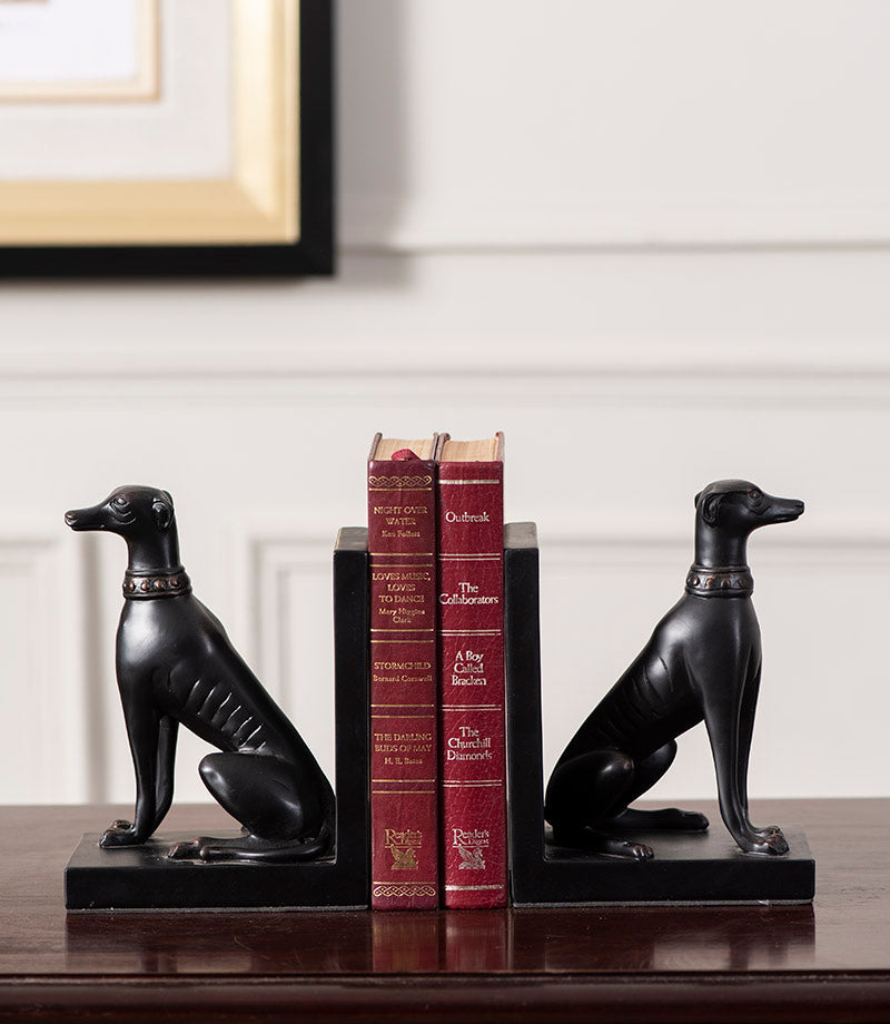 Lisslune | Guard Dog Bookend Set - Black
