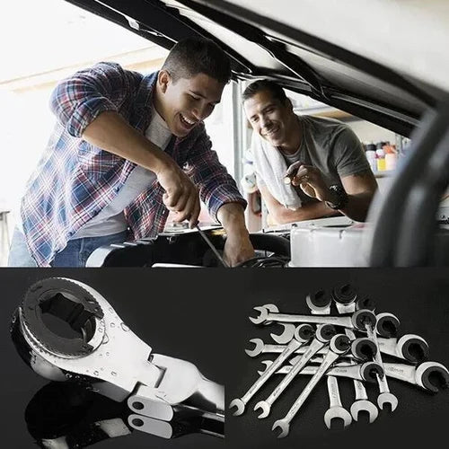 Lisslune | 2-in-1 Ratchet Wrench with Flexible & Fixed Head Design