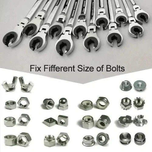 Lisslune | 2-in-1 Ratchet Wrench with Flexible & Fixed Head Design