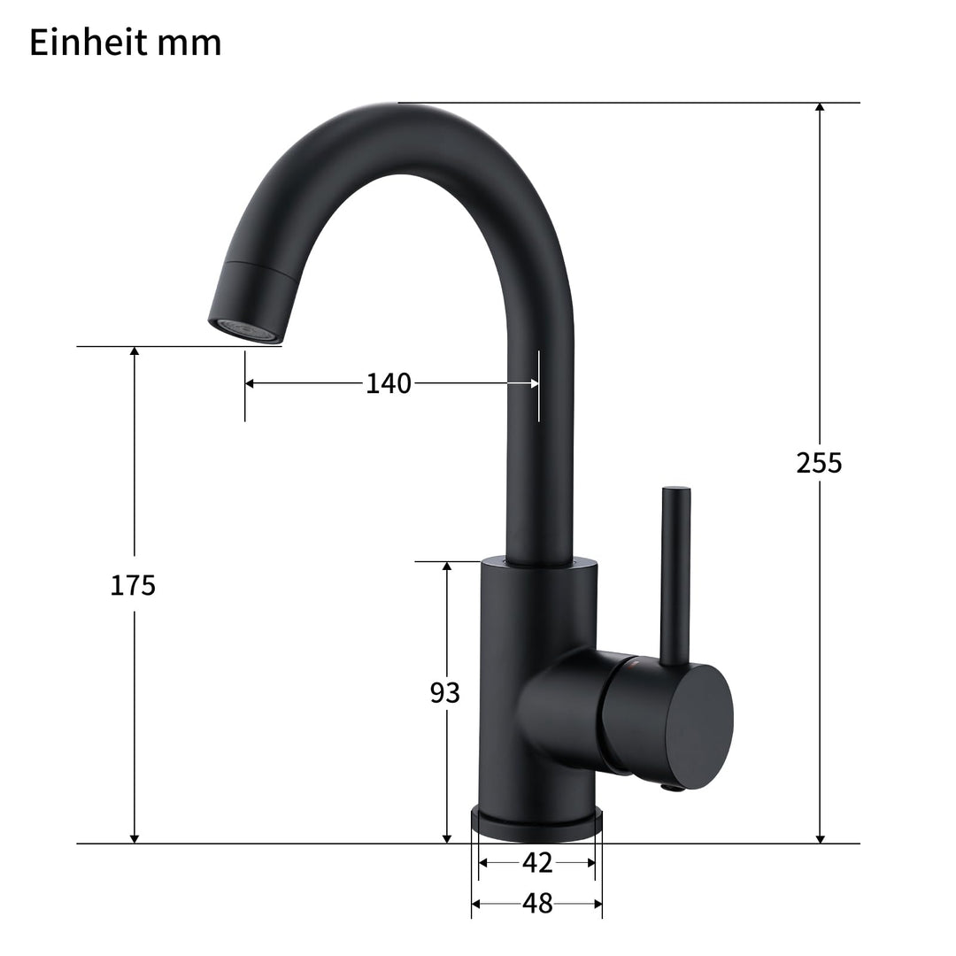 Lisslune | Low-pressure Faucet Bath/Kitchen Black Basin Faucet 360° Swivel