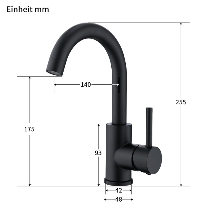 Lisslune | Low-pressure Faucet Bath/Kitchen Black Basin Faucet 360° Swivel