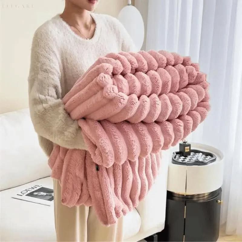 Lisslune | Soft Textured Blanket for Bed and Sofa Comfort