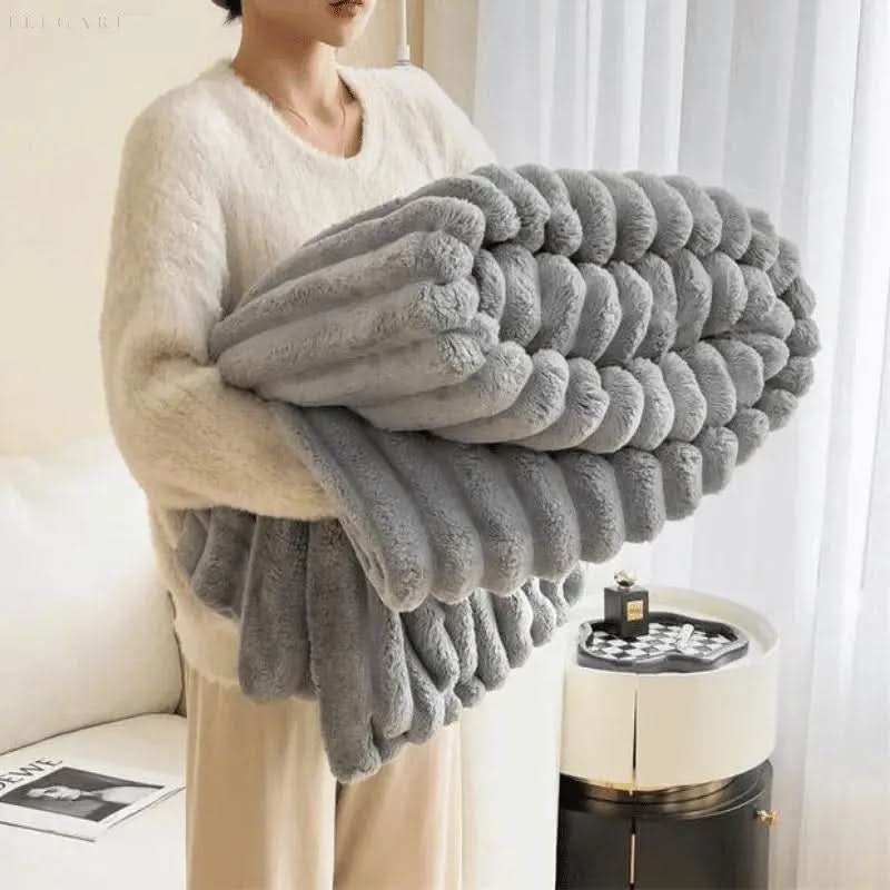 Lisslune | Soft Textured Blanket for Bed and Sofa Comfort