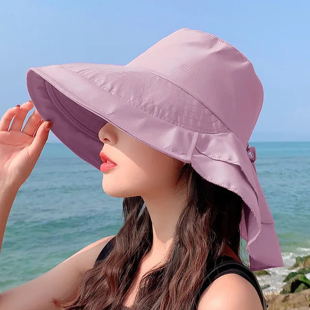 Lisslune | SUNNY | Women's Sun Hat for the Sun | Wide Brim UV Neck Protection | Solar Beach Hat Women