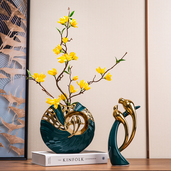 Lisslune | Averelle - Elegant Budgerigar Figures for Timeless Home Charm