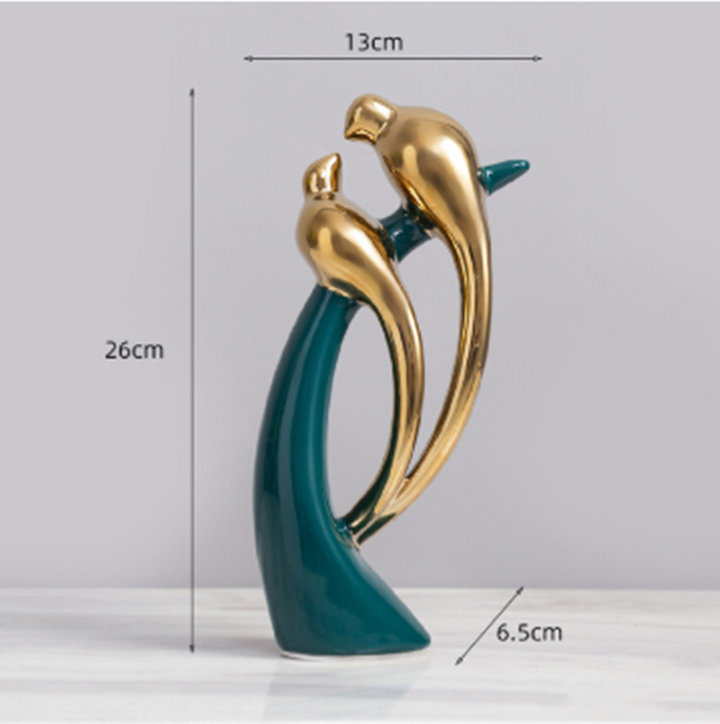 Lisslune | Averelle - Elegant Budgerigar Figures for Timeless Home Charm
