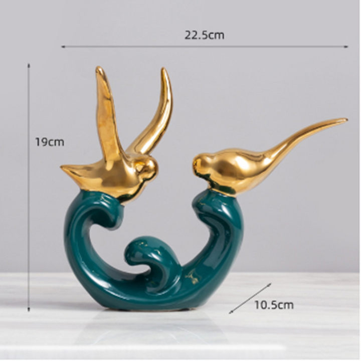 Lisslune | Averelle - Elegant Budgerigar Figures for Timeless Home Charm