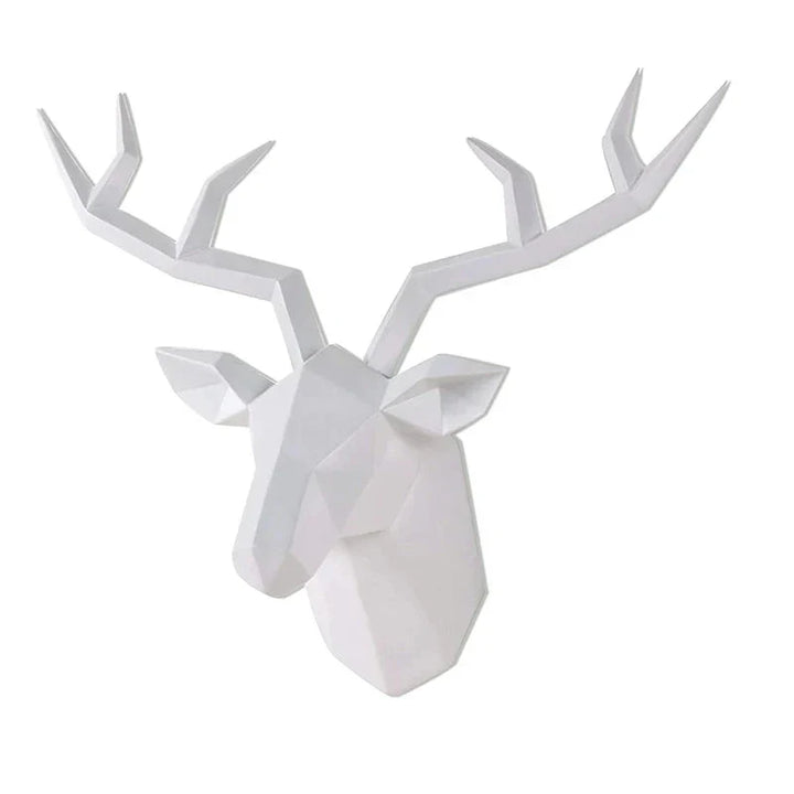 Lisslune | Deer Head Sculpture Animal Statue Figures Wall Hanging Creative Moose Art Antlers Statuette for Office Decor Wall Mounting