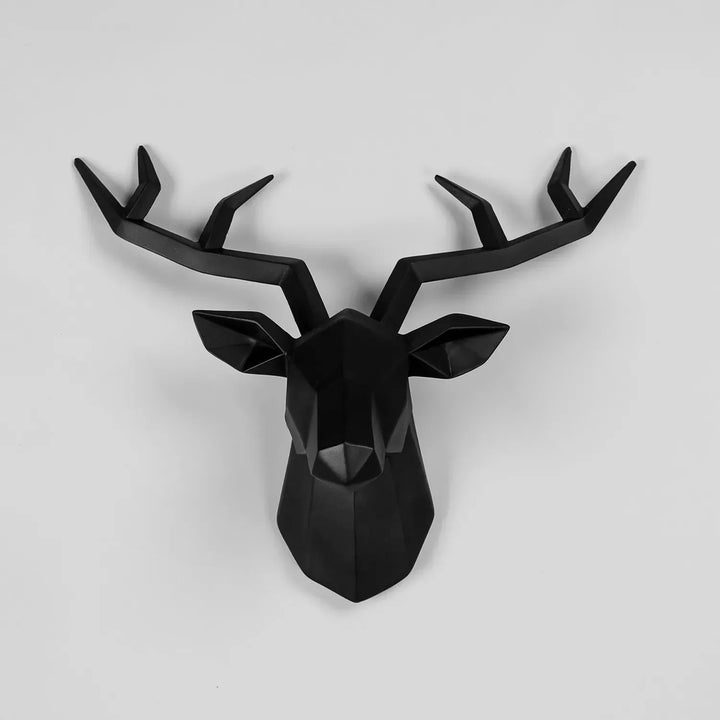 Lisslune | Deer Head Sculpture Animal Statue Figures Wall Hanging Creative Moose Art Antlers Statuette for Office Decor Wall Mounting