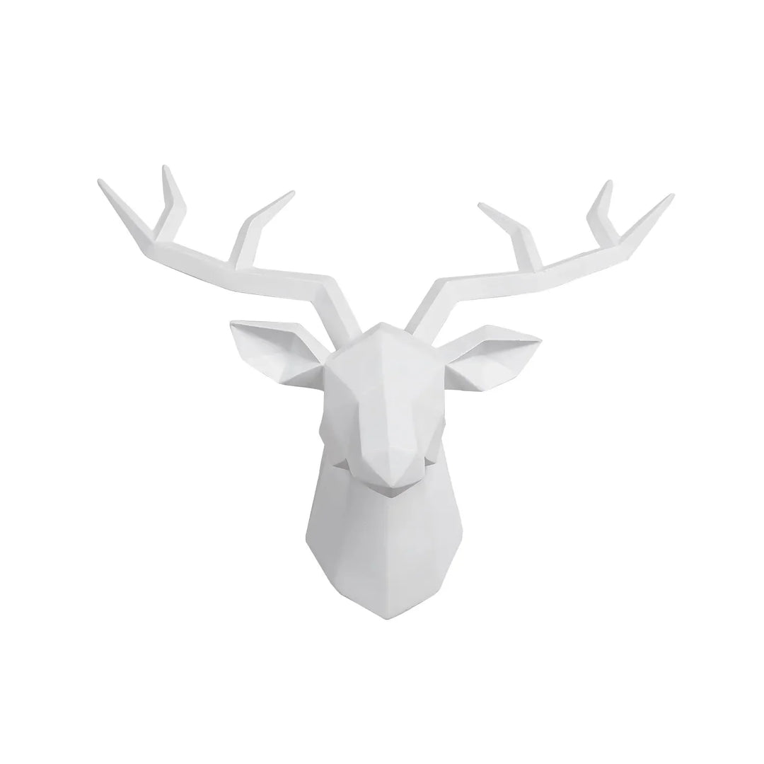 Lisslune | Deer Head Sculpture Animal Statue Figures Wall Hanging Creative Moose Art Antlers Statuette for Office Decor Wall Mounting