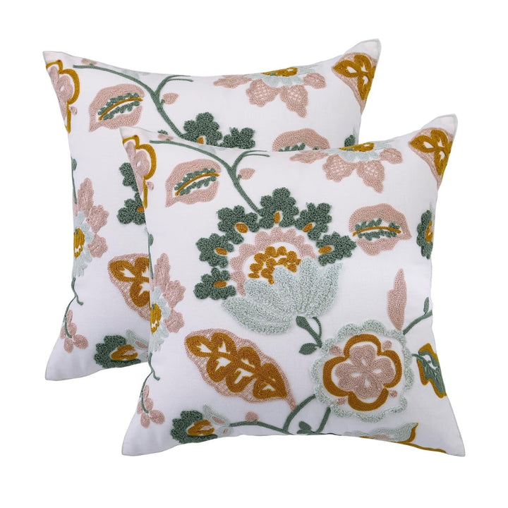Lisslune | Denza Farmhouse Floral Tufted Cushion Cover