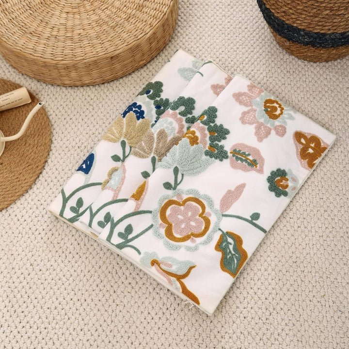 Lisslune | Denza Farmhouse Floral Tufted Cushion Cover