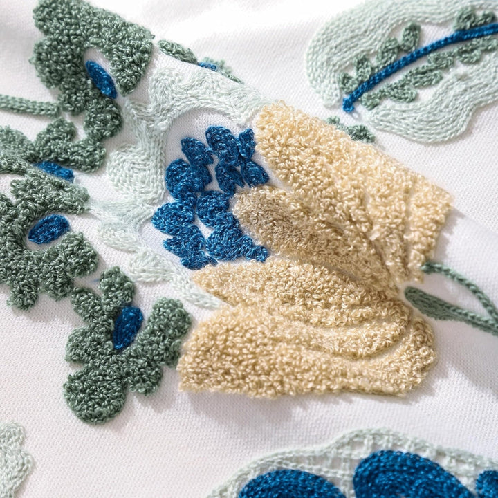 Lisslune | Denza Farmhouse Floral Tufted Cushion Cover