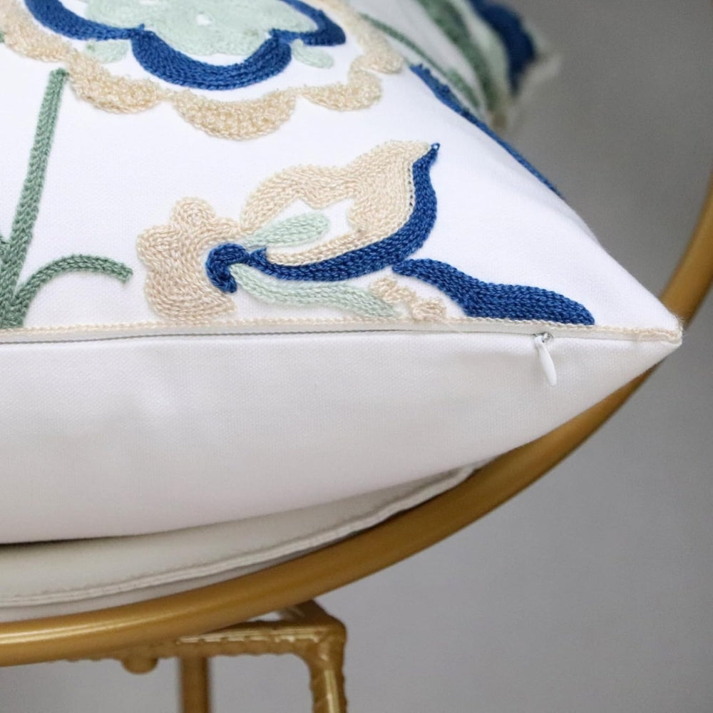 Lisslune | Denza Farmhouse Floral Tufted Cushion Cover