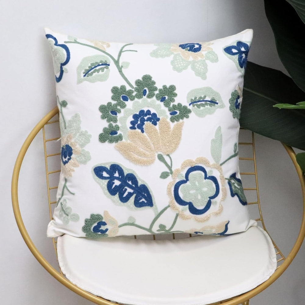 Lisslune | Denza Farmhouse Floral Tufted Cushion Cover