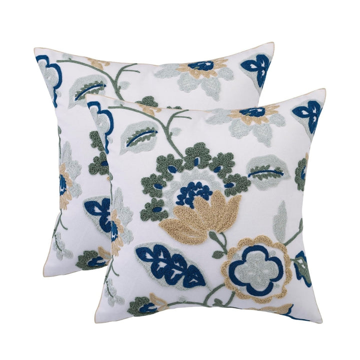 Lisslune | Denza Farmhouse Floral Tufted Cushion Cover