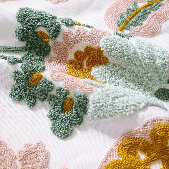 Lisslune | Denza Farmhouse Floral Tufted Cushion Cover