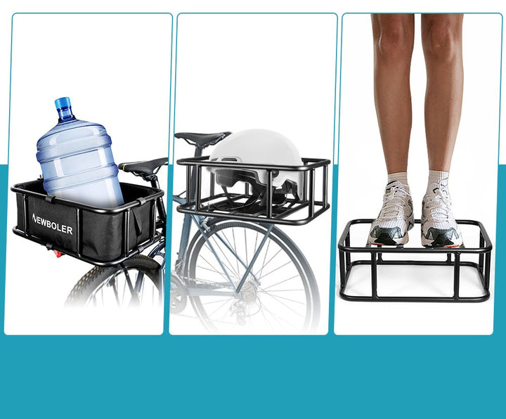 Lisslune | Heavy-Duty Rear Bike Basket with Rack – Large Metal Bicycle Carrier for Groceries, Commutes & E-Bikes