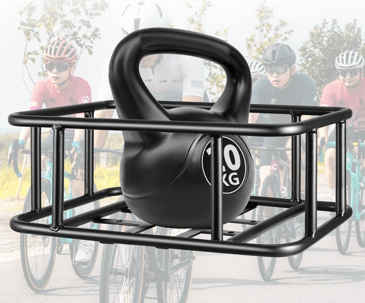 Lisslune | Heavy-Duty Rear Bike Basket with Rack – Large Metal Bicycle Carrier for Groceries, Commutes & E-Bikes