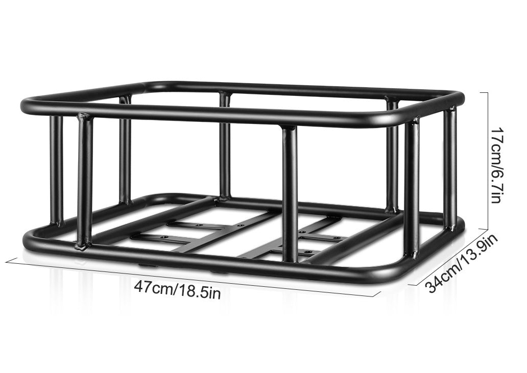 Lisslune | Heavy-Duty Rear Bike Basket with Rack – Large Metal Bicycle Carrier for Groceries, Commutes & E-Bikes
